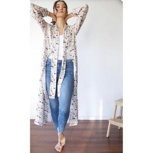 Bedhead Cotton Animal Print Kimono‎ Safari Style Robe S/M Small Medium